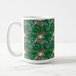 coffee mug with festive axolotl
