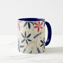 Coffee mug with floral design