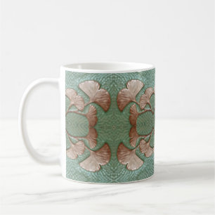 Coffee Mug with Gingko leaf Design