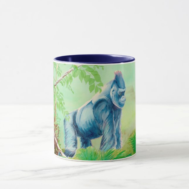 Coffee mug with gorilla, zoo animal (Center)