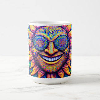 Coffee mug with hippy themes sunflower