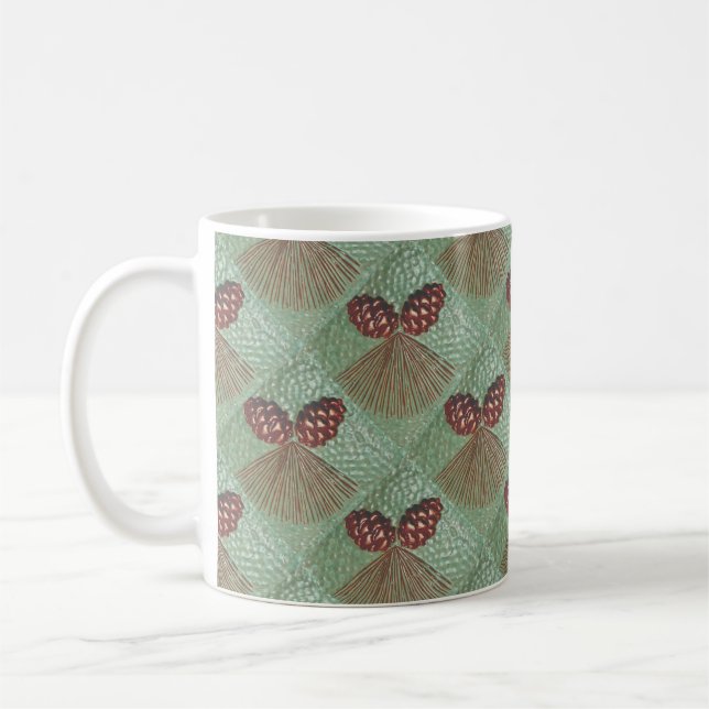 Coffee Mug with Pinecone Design (Left)