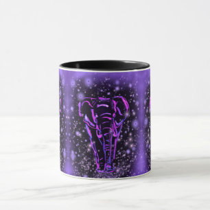Coffee Mug with Purple Elephants