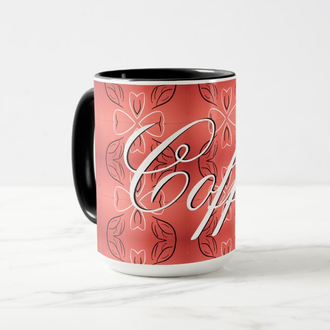 Coffee Mug With Rusty Coral (Front Left)