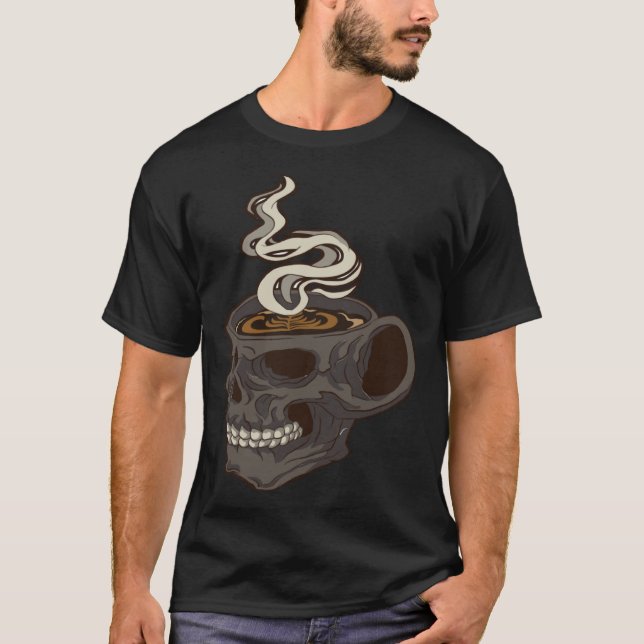 Coffee Mug with Skull Skeleton T-Shirt (Front)
