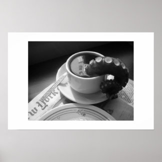 Coffee mug with tentacle poster