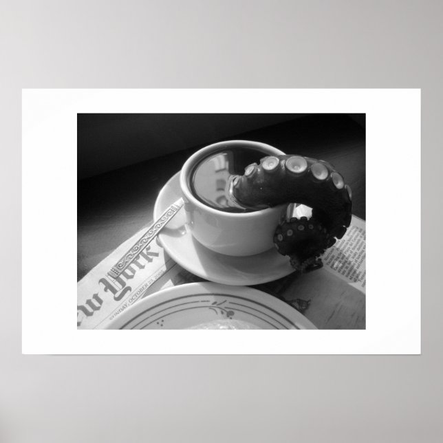 Coffee mug with tentacle poster (Front)