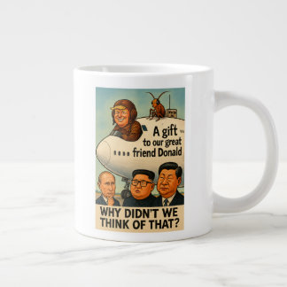 Coffee mug with Trump in airplane from Qatar.