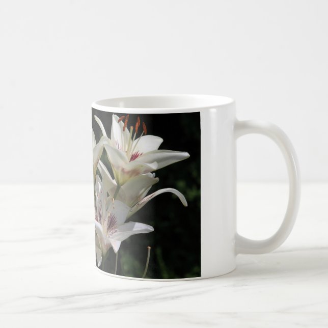 coffee mug with white lilies (Right)