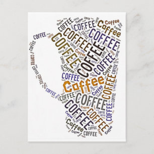 Coffee Mug Word Art Postcard