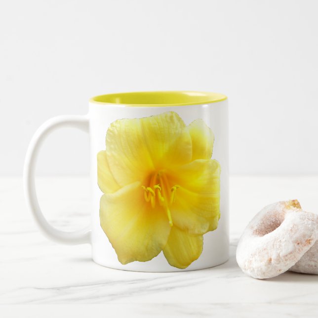 Coffee Mug - Yellow Daylily (With Donut)