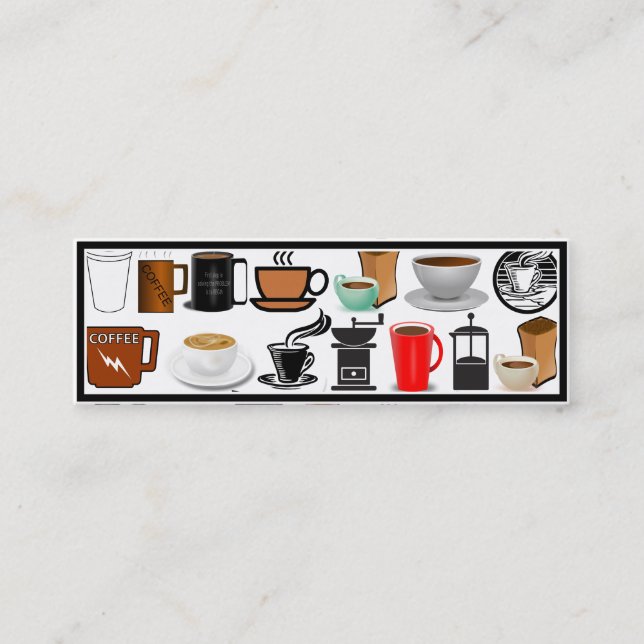 Coffee Mugs (Add Background Colour) Mini Business Card (Front)