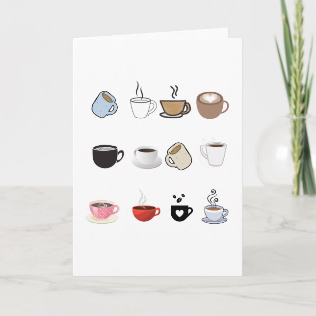 Coffee Mugs Designs Pattern Card (Front)