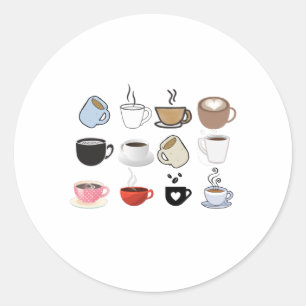 Coffee Mugs Designs Pattern Classic Round Sticker