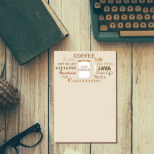 Coffee Names Personalized Tan Post-It Notes