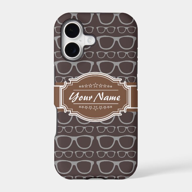 Coffee Nerd Hipster Glasses Personalized (Back)