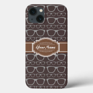 Coffee Nerd Hipster Glasses Personalized iPhone 13 Case