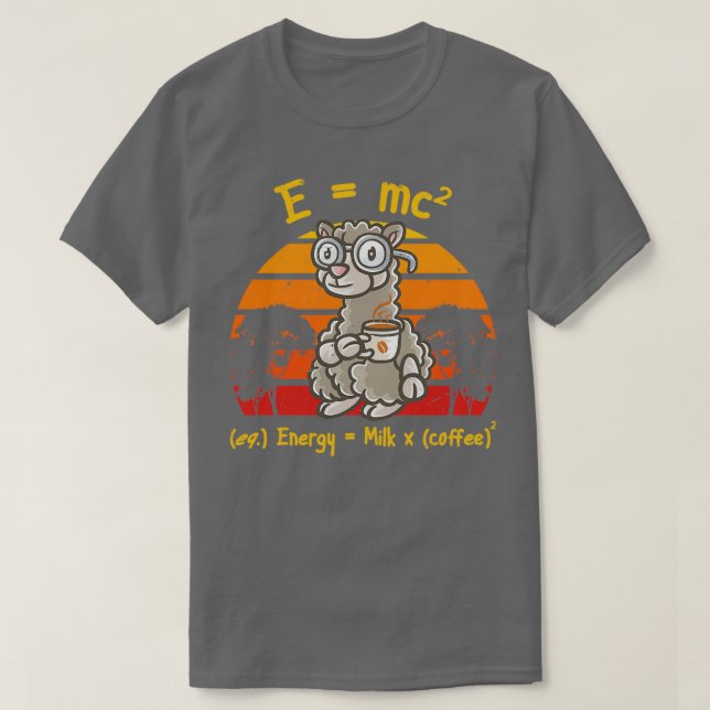 Coffee Nerd Math Formula Teacher Coffee Mug Llama  T-Shirt (Design Front)