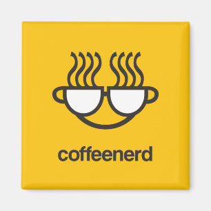 Coffee Nerd yellow magnet