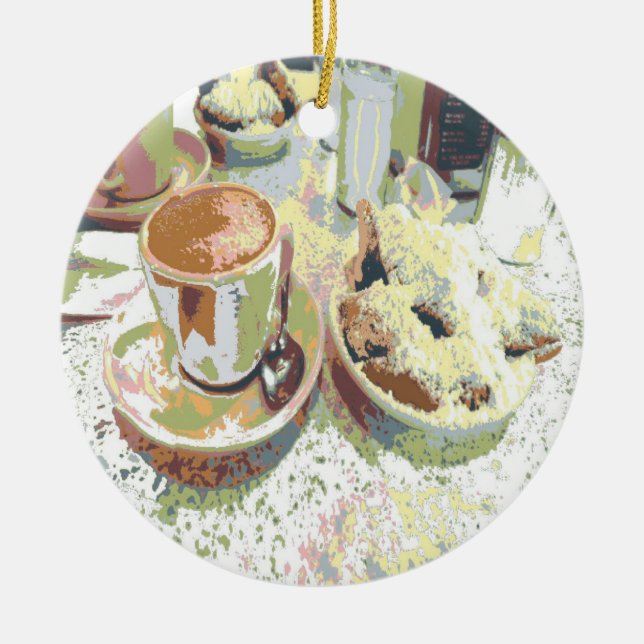 Coffee New Orleans Ceramic Ornament (Front)