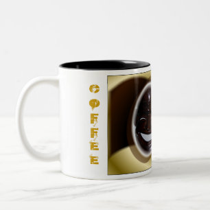 Coffee/No Coffee Happy Sad Two-Tone Coffee Mug