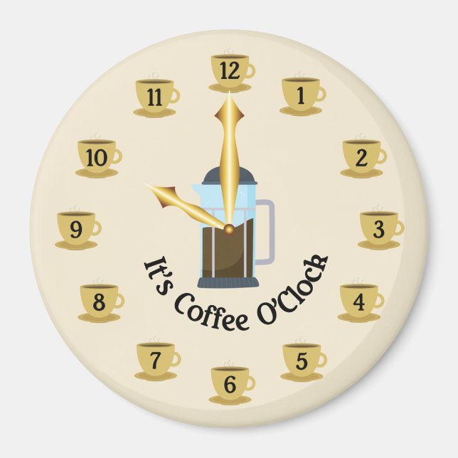 Coffee-o-Clock Magnet (Front)