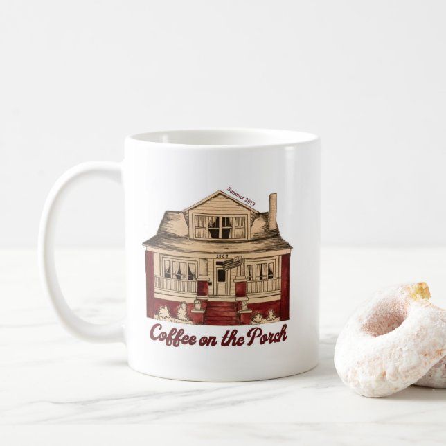 Coffee on the Porch Coffee Mug (With Donut)