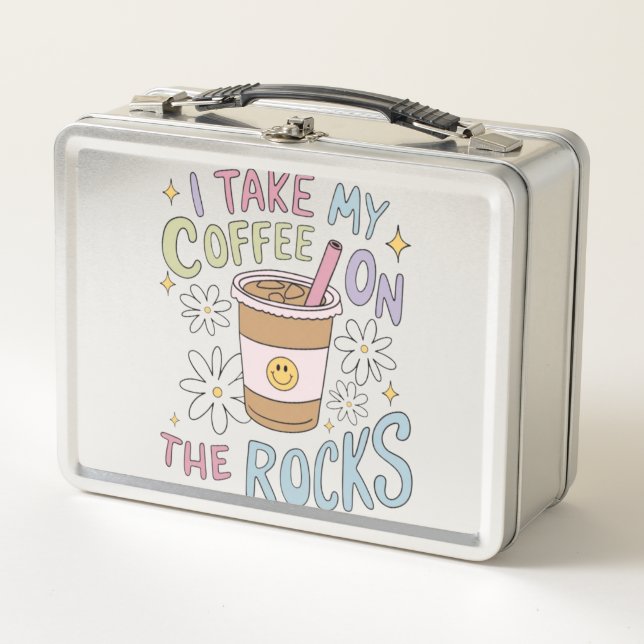 Coffee on the Rocks Metal Lunch Box (Front)