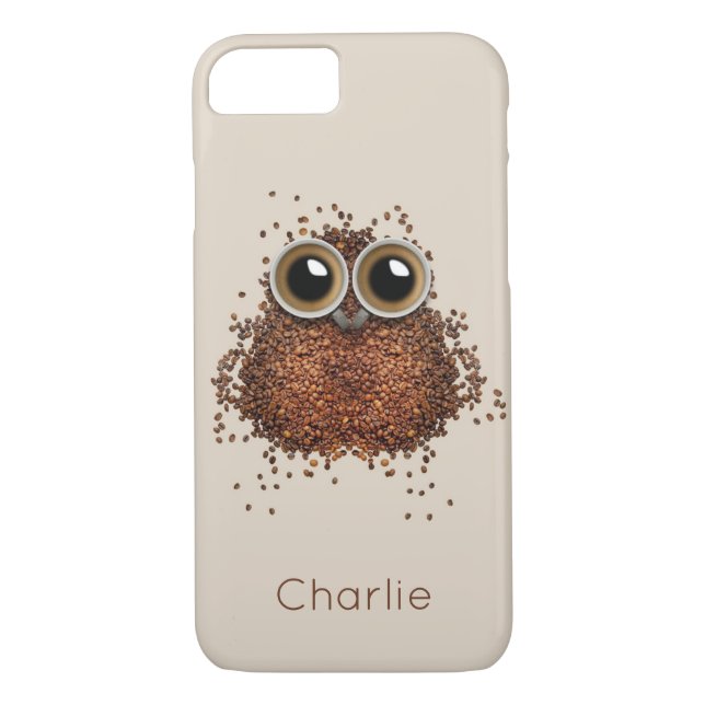 Coffee Owl custom name phone cases (Back)