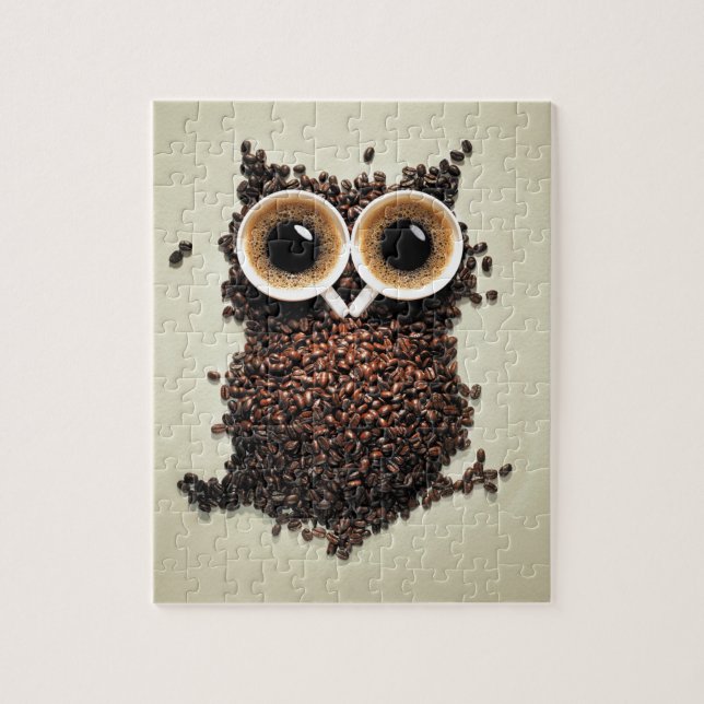 Coffee Owl Jigsaw Puzzle (Vertical)
