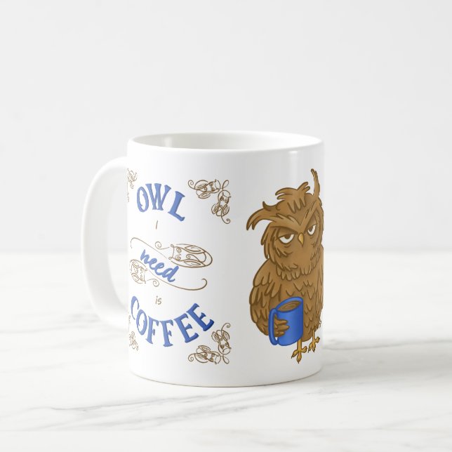 Coffee Owl Mug (Front Left)