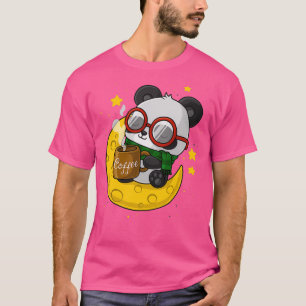 Coffee Panda - Cute Panda in The Moon  T-Shirt