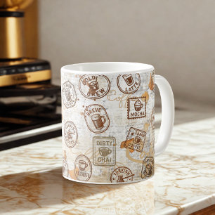 Coffee Passport Vintage Stamp Coffee Mug