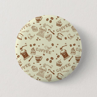 Coffee pattern 2 inch round button