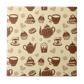 Coffee pattern Ceramic Tile