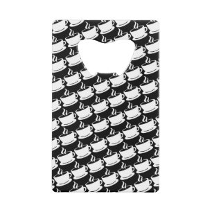 Coffee Pattern Credit Card Bottle Opener
