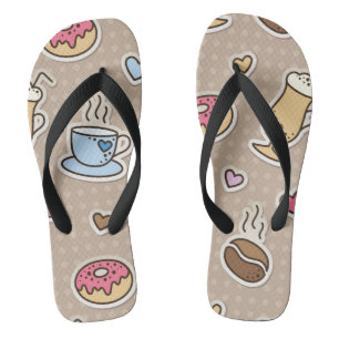 Coffee pattern flip flops