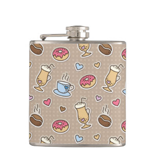 Coffee pattern hip flask