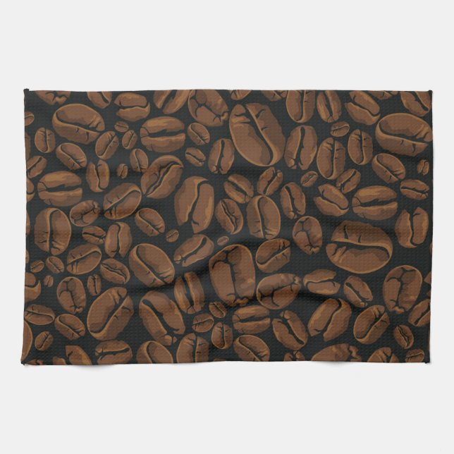 Coffee pattern kitchen towel (Horizontal)