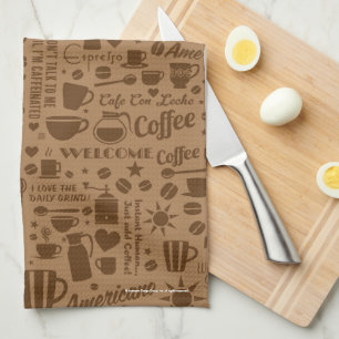 Coffee Pattern Kitchen Towel