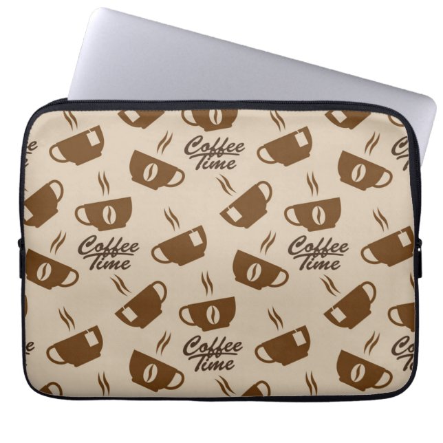 Coffee pattern laptop sleeve (Front)