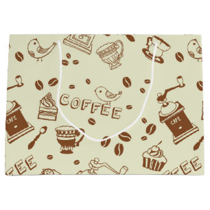 Coffee pattern large gift bag