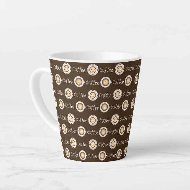 coffee pattern latte mug (Left Angle)