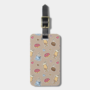 Coffee pattern luggage tag