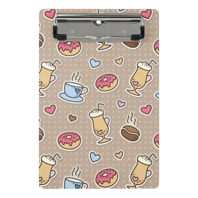 Coffee pattern mini clipboard (Front)