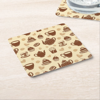 Coffee pattern Paper Coaster