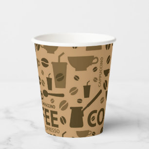 Coffee pattern paper cups
