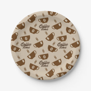 Coffee pattern paper plate
