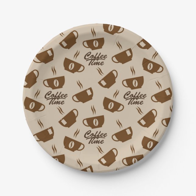 Coffee pattern paper plate (Front)