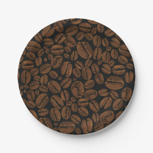 Coffee pattern paper plate
